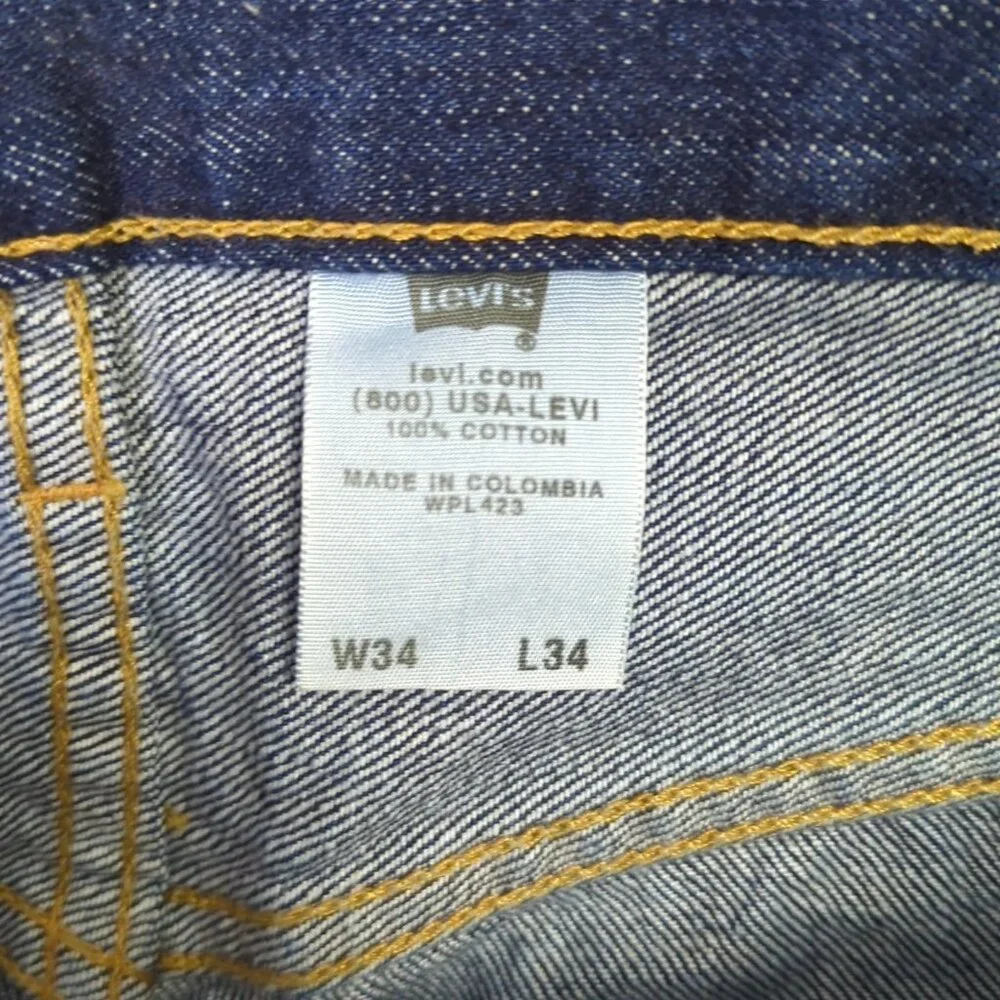 Levi's VTG Jeans Men's 34x34 Blue Deadstock 501 Straight Button Fly Denim Y2K